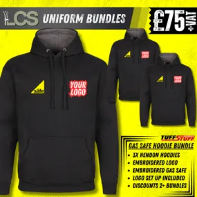 3x Gas Safe Hendon Hoodies With Embroidery