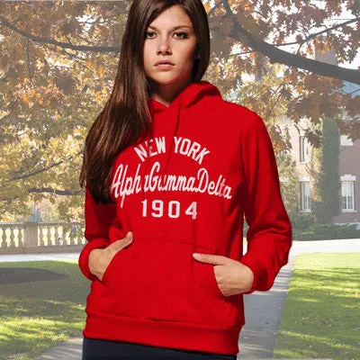 Alpha Gamma Delta State and Date Printed Hoody - Gildan 18500 - CAD