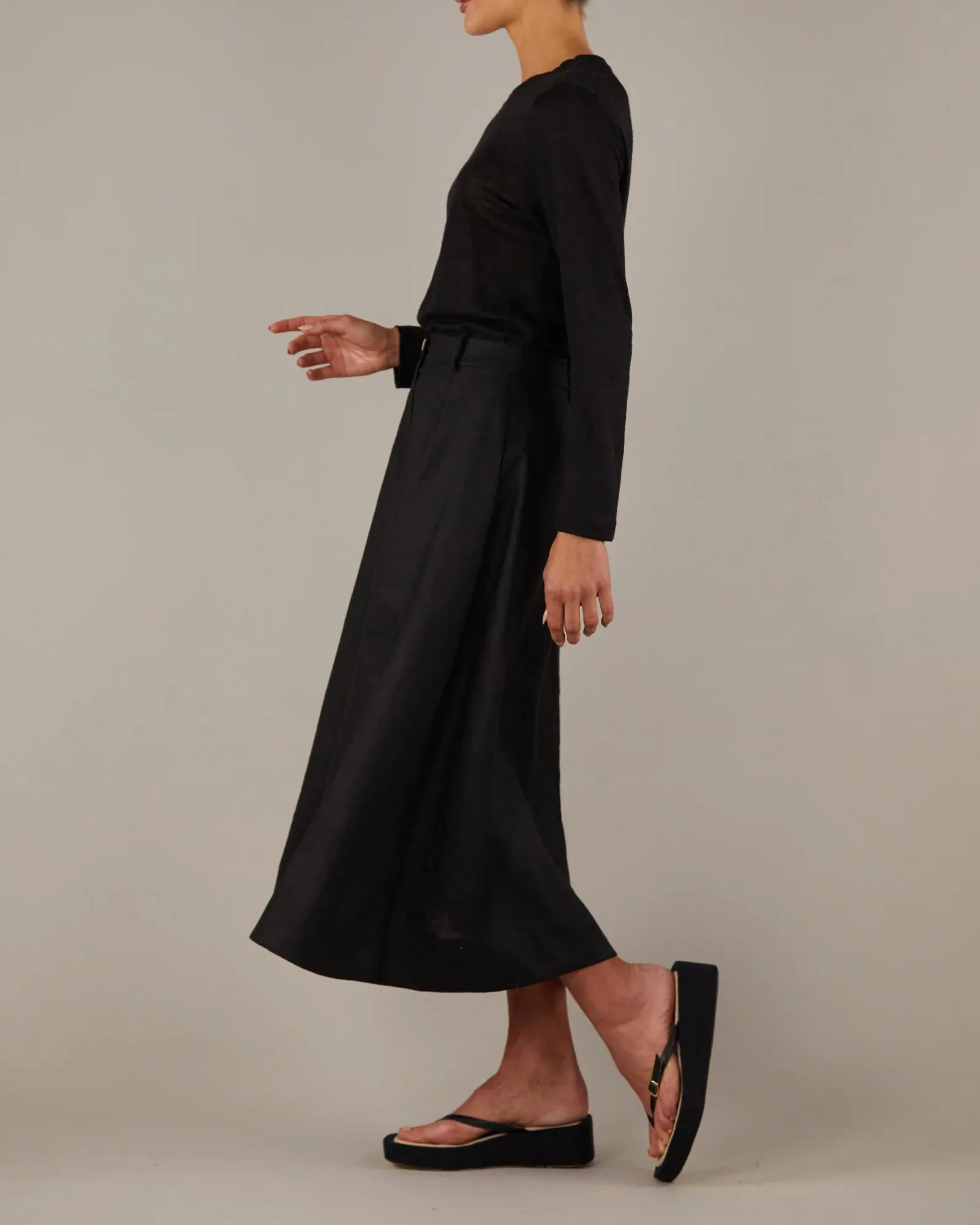 Amelius - Barossa Linen Skirt Black