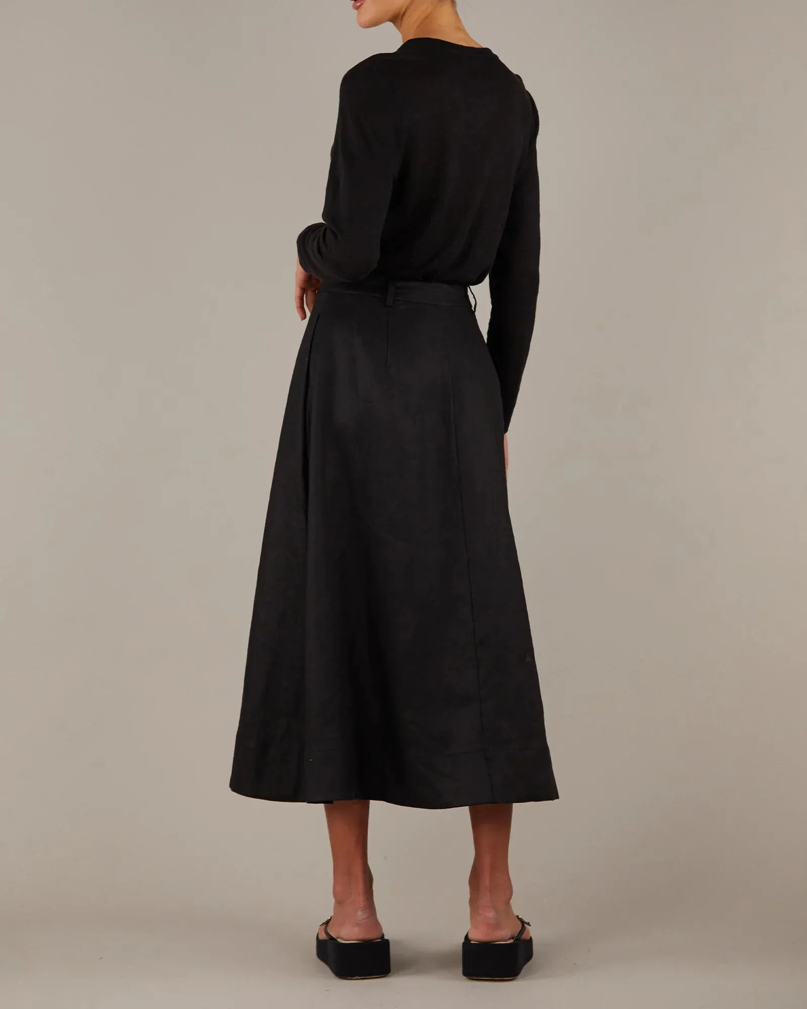 Amelius - Barossa Linen Skirt Black