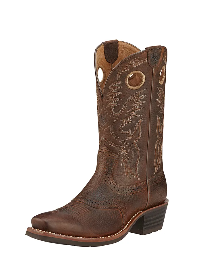 Ariat 10002227 Mens Heritage Roughstock Western Boot Brown Oiled Rowdy