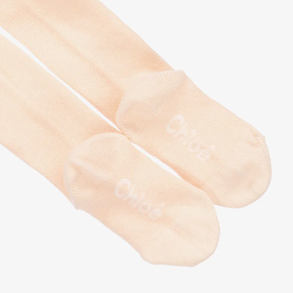 Baby Girls Pink Cotton Tights