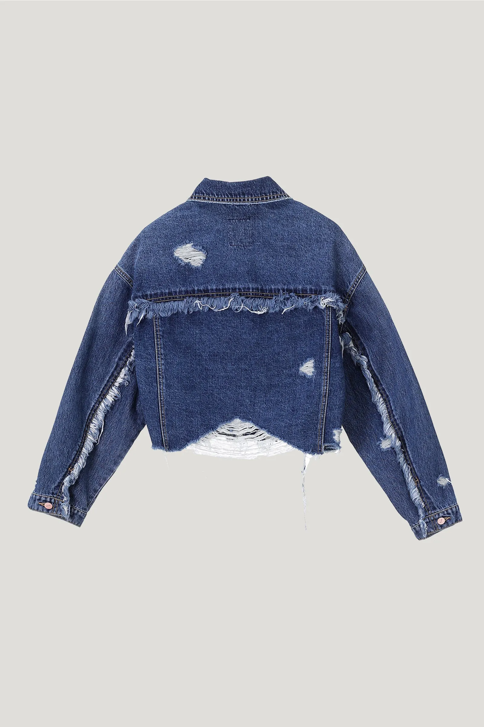 Blue Cropped Denim Jacket