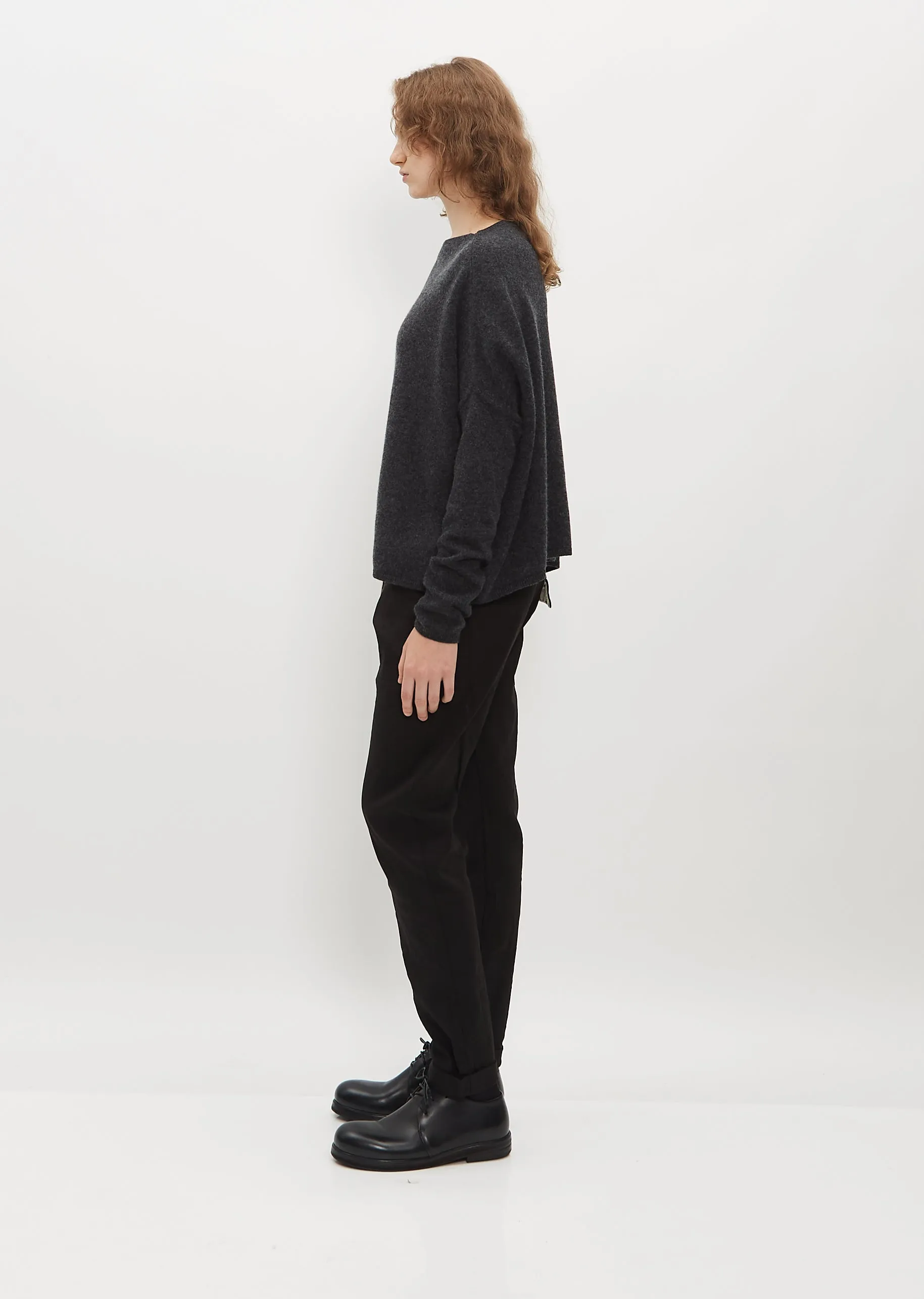 Boatneck Cashmere Sweater — Slate