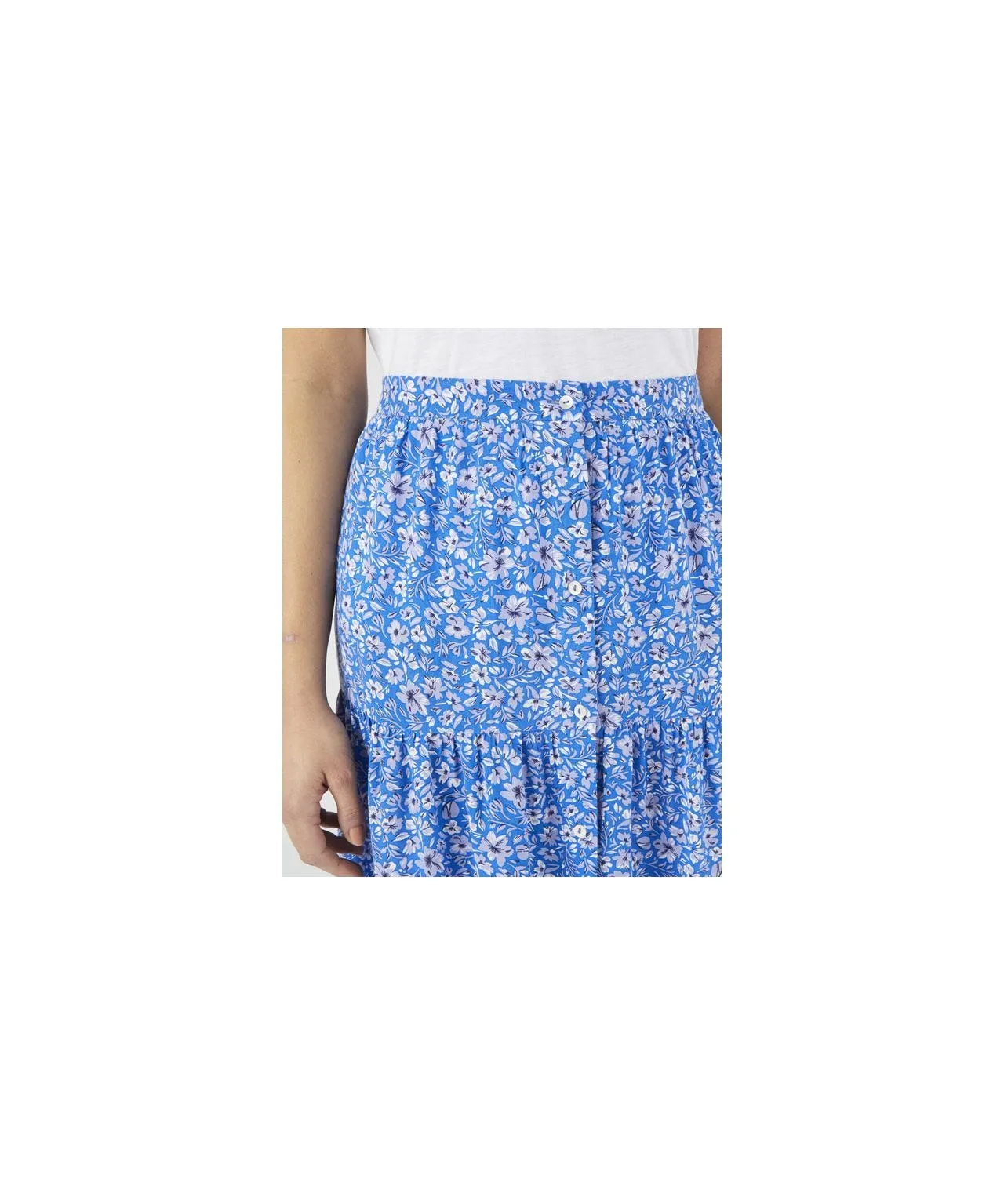 Button-through Print Skirt