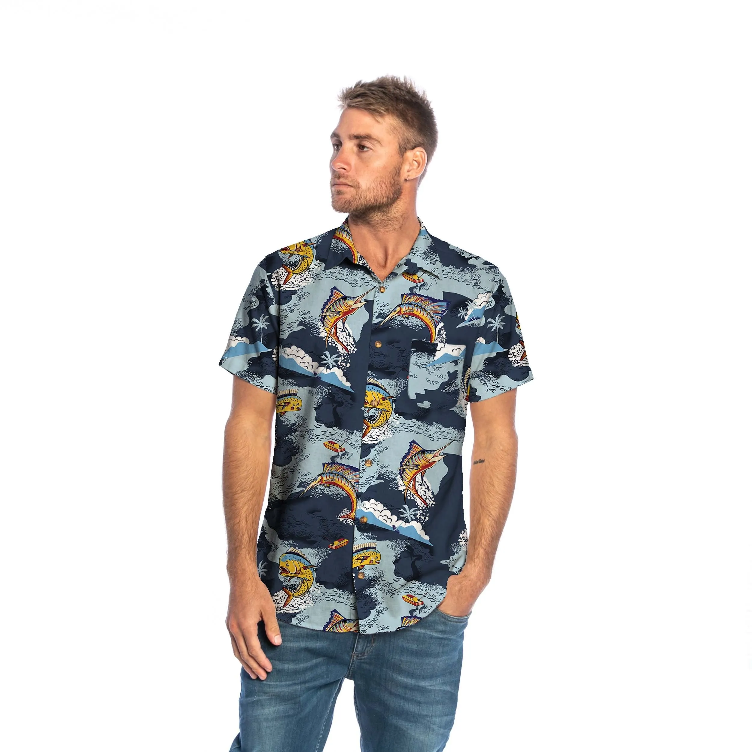 Camisa Mc Rusty Mahi Fish Shirt Multi