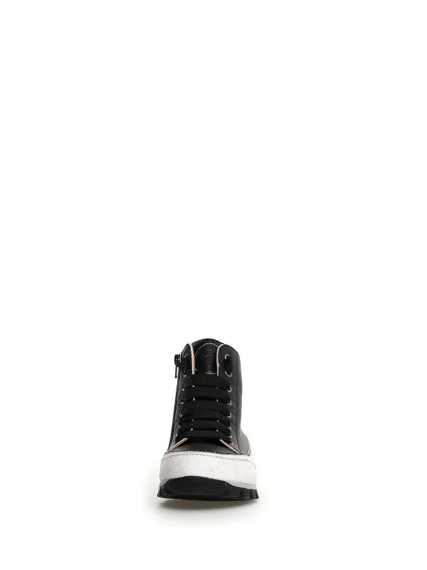 Candice Cooper Black Nappa High Sneaker