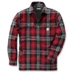 Carhartt 102333 Sale: Hubbard Sherpa Lined Shirt Jacket - Dark Crimson