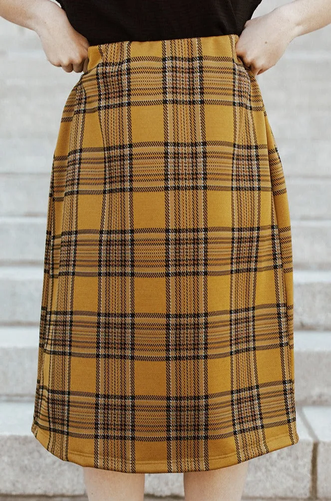 Carrie Skirt Golden Turquoise Plaid