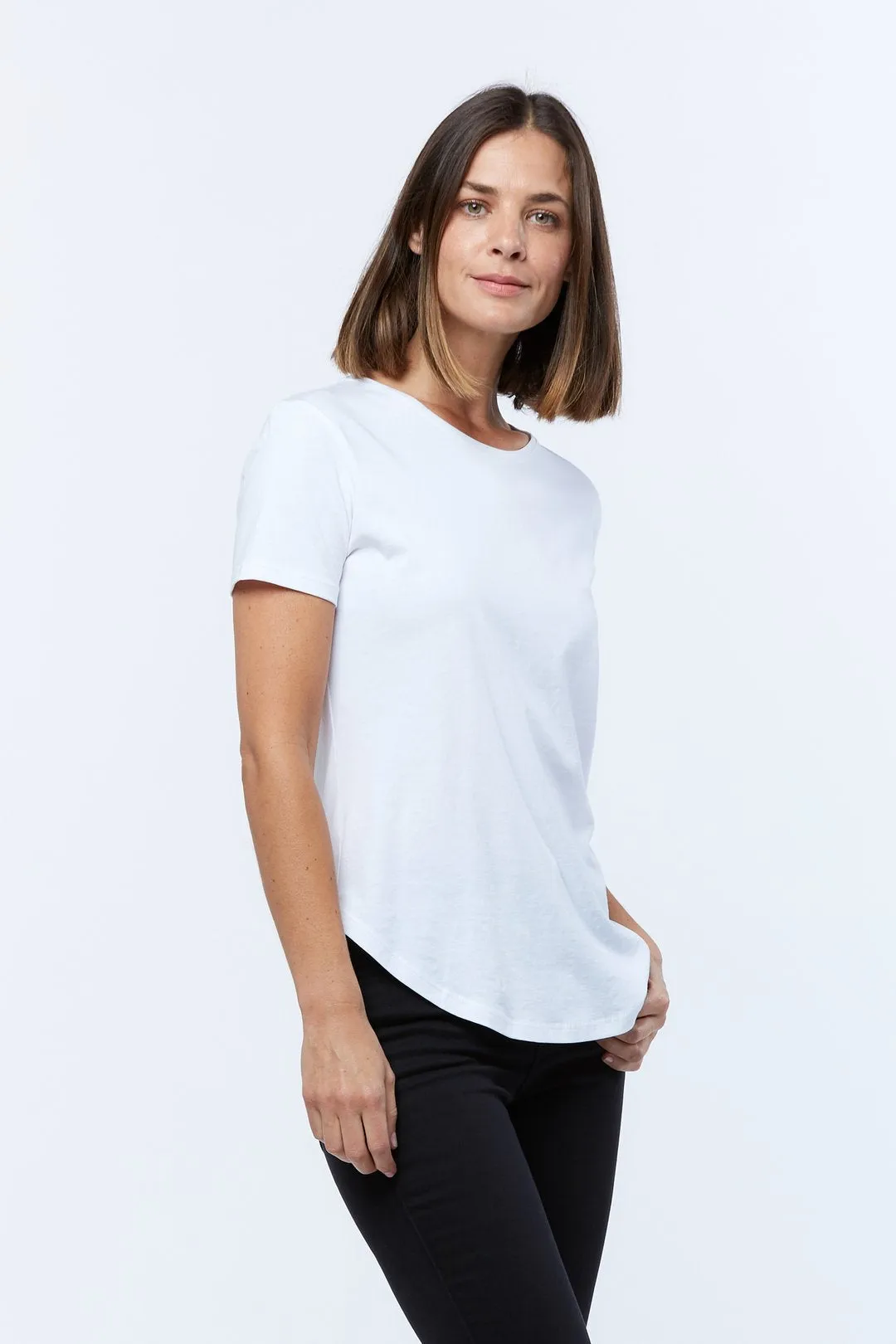 CASA AMUK - SADDLE HEM TEE - WHITE