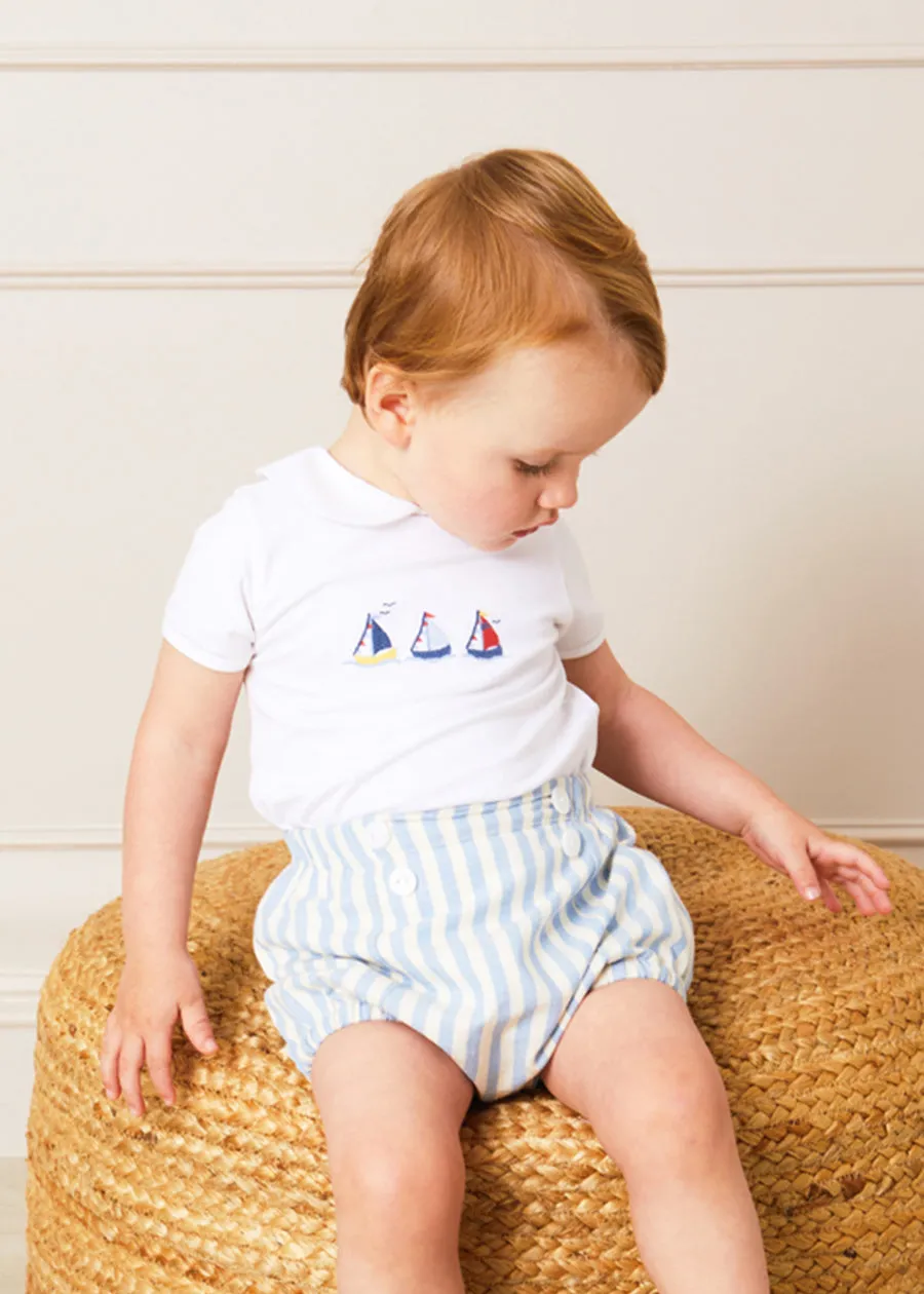 Classic Striped Bloomer in Sky Blue (0mths-2yrs)