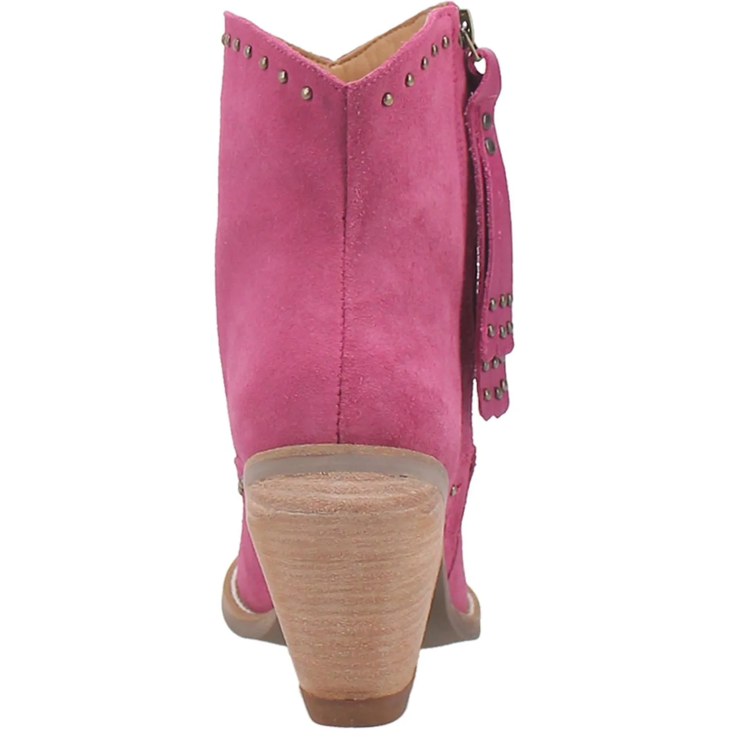 Classy N' Sassy Studded Fuchsia Suede Booties (DS)