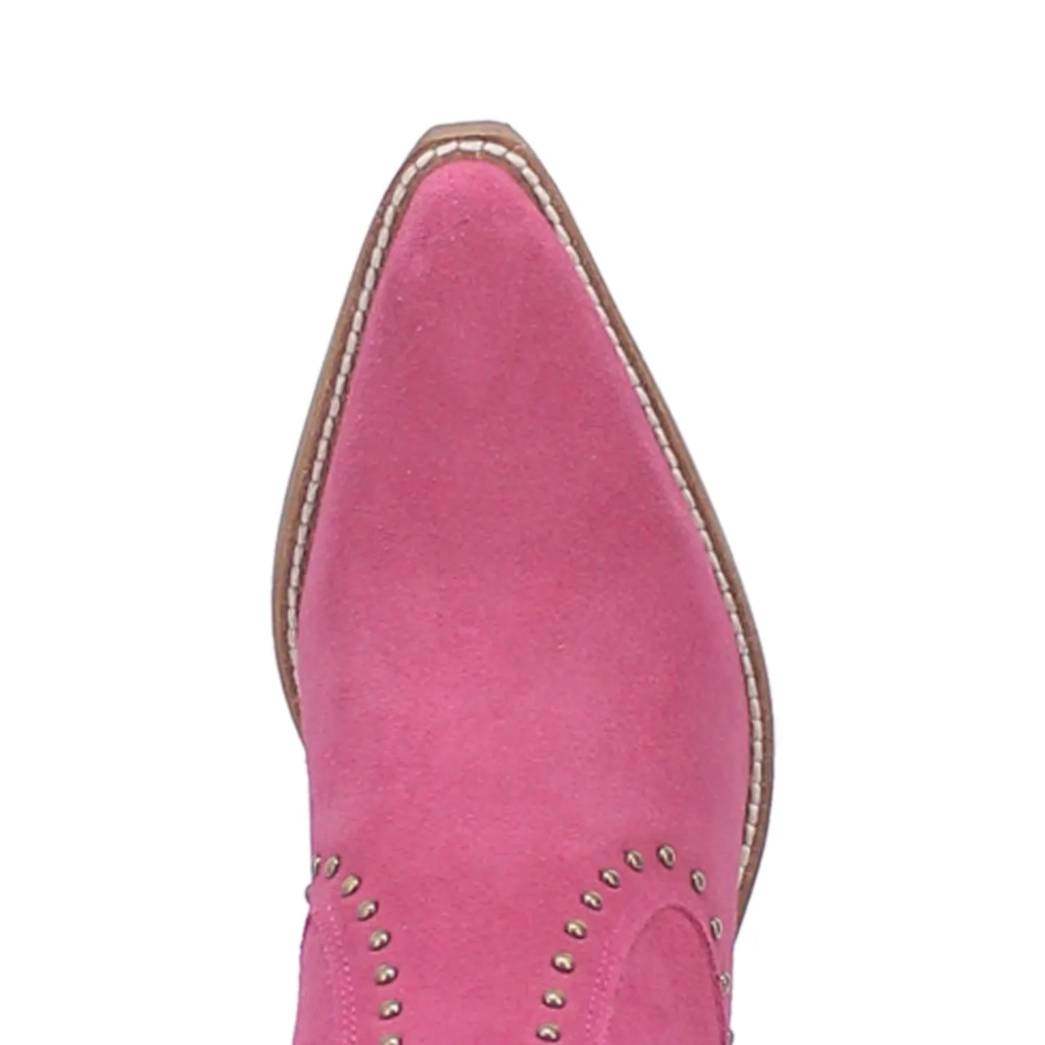 Classy N' Sassy Studded Fuchsia Suede Booties (DS)