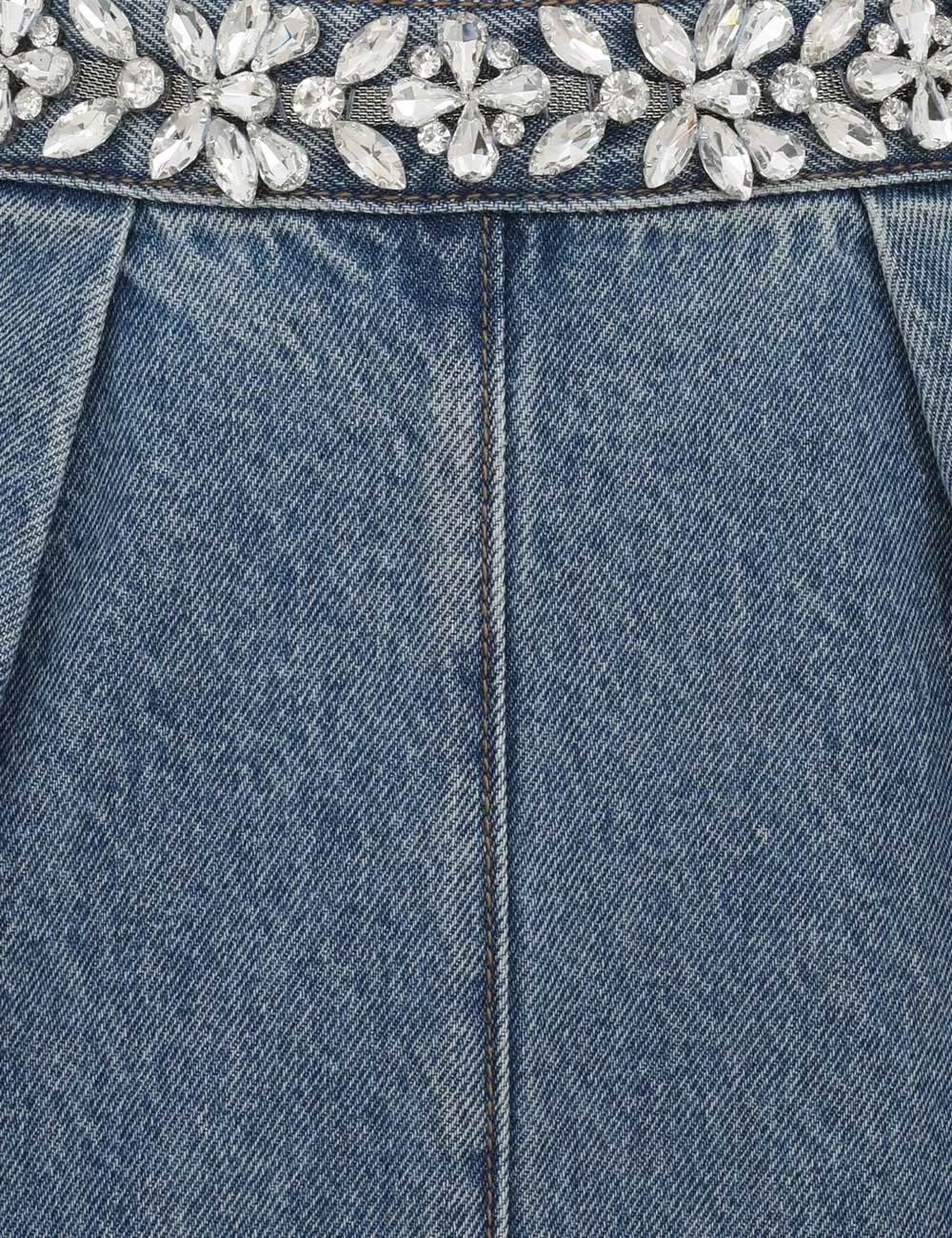 Crush Embellished Denim Skirt