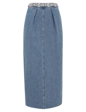 Crush Embellished Denim Skirt