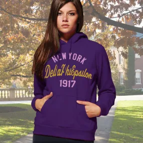 Delta Phi Epsilon State and Date Printed Hoody - Gildan 18500 - CAD