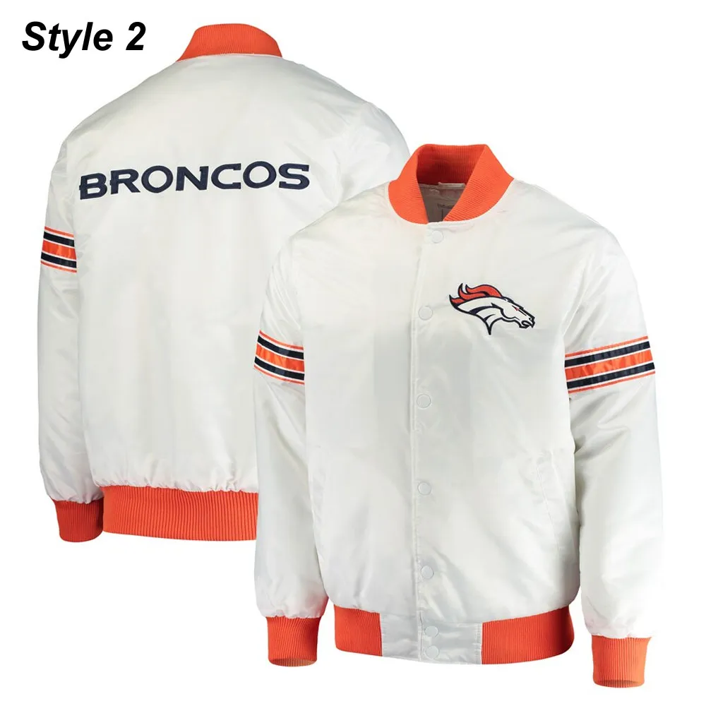 Denver Broncos Hometown White and Orange Satin Jacket