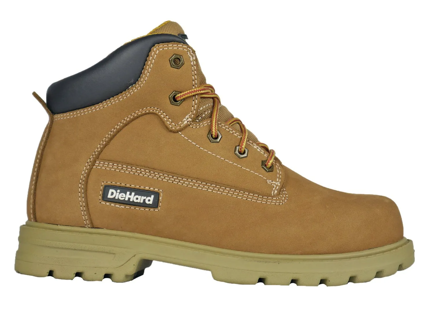 DieHard Mens Charger Soft Toe Wheat Leather Nubuck Work Boots 8 D