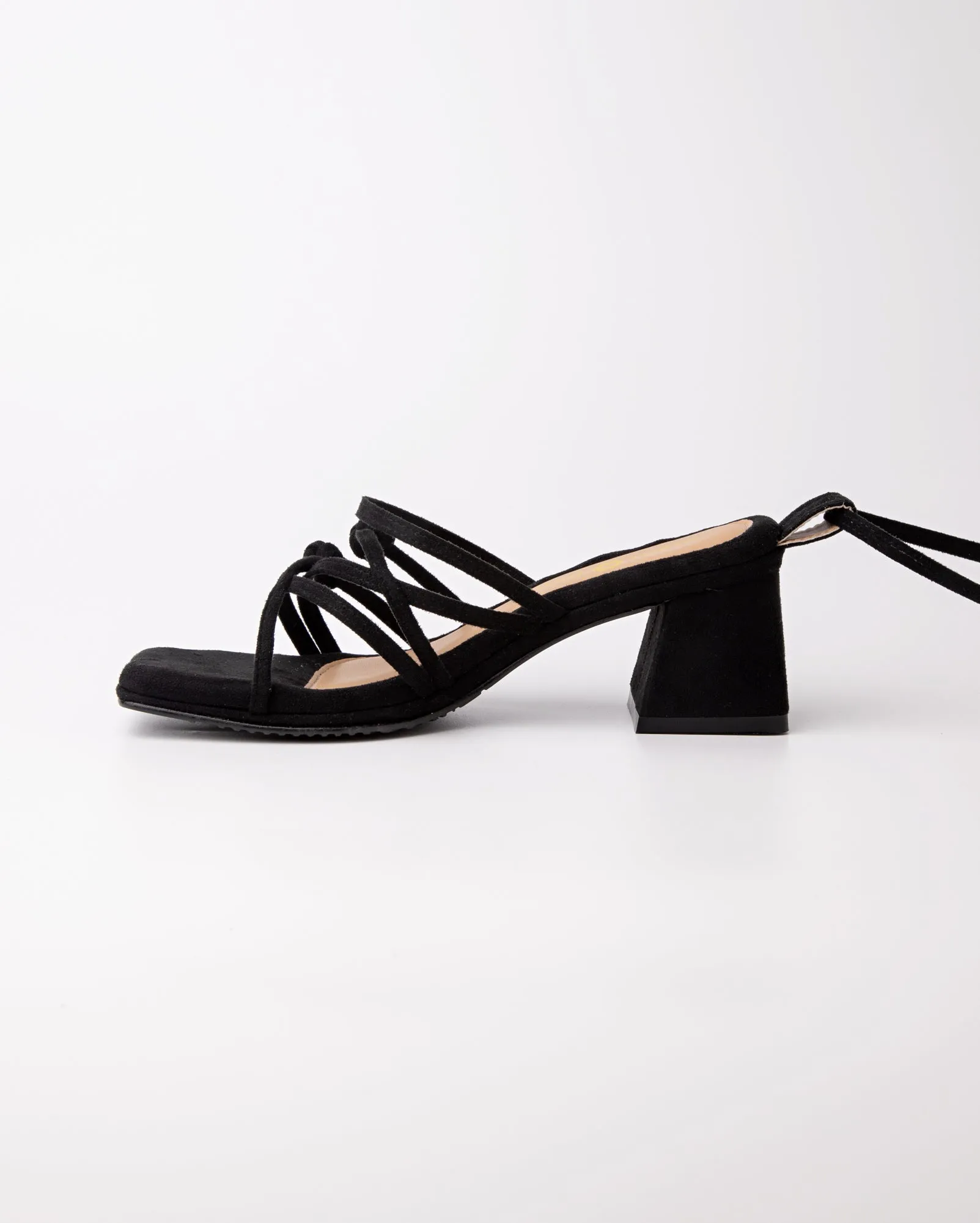 Double Chinese Knot Heels (Black Suede)