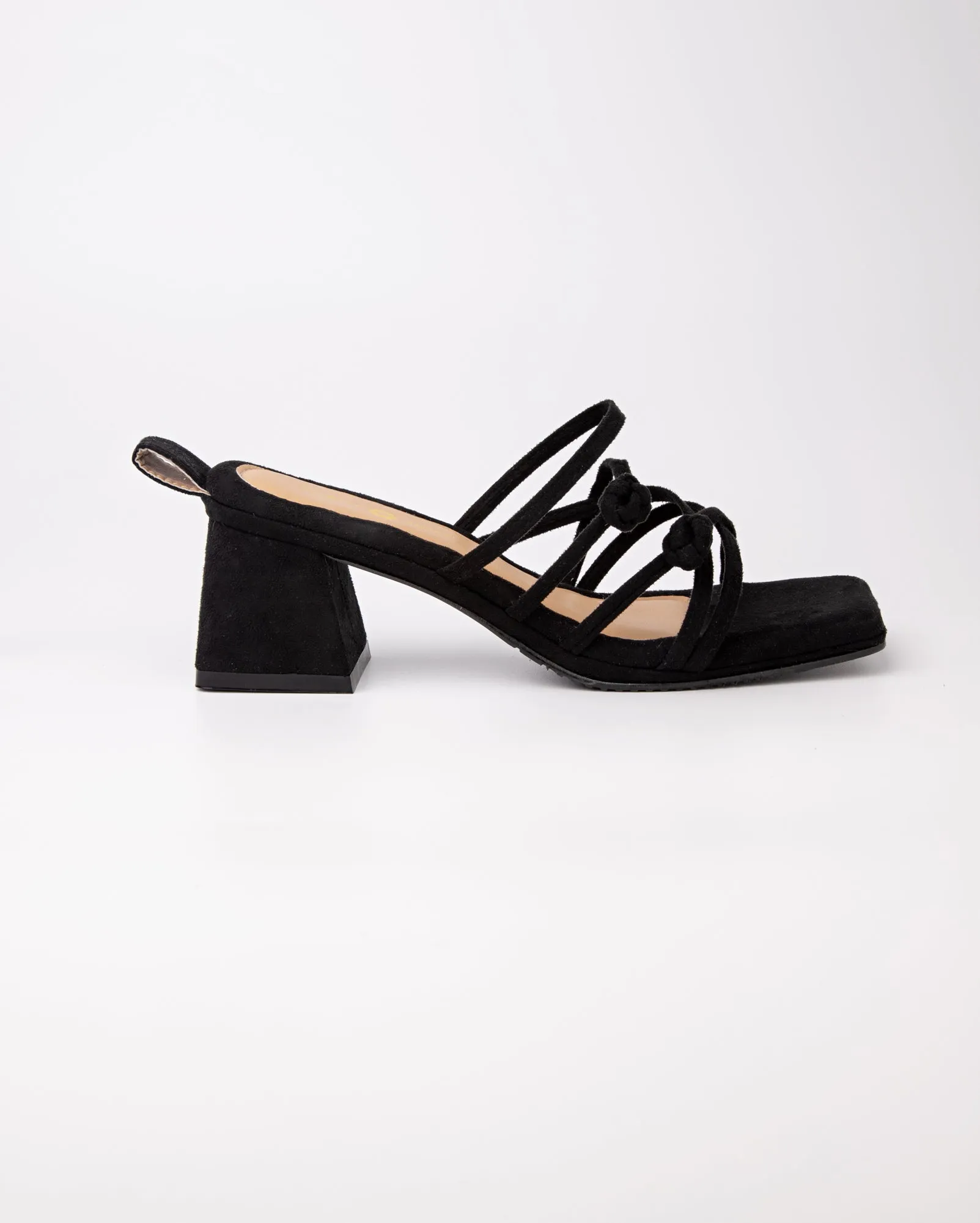 Double Chinese Knot Heels (Black Suede)