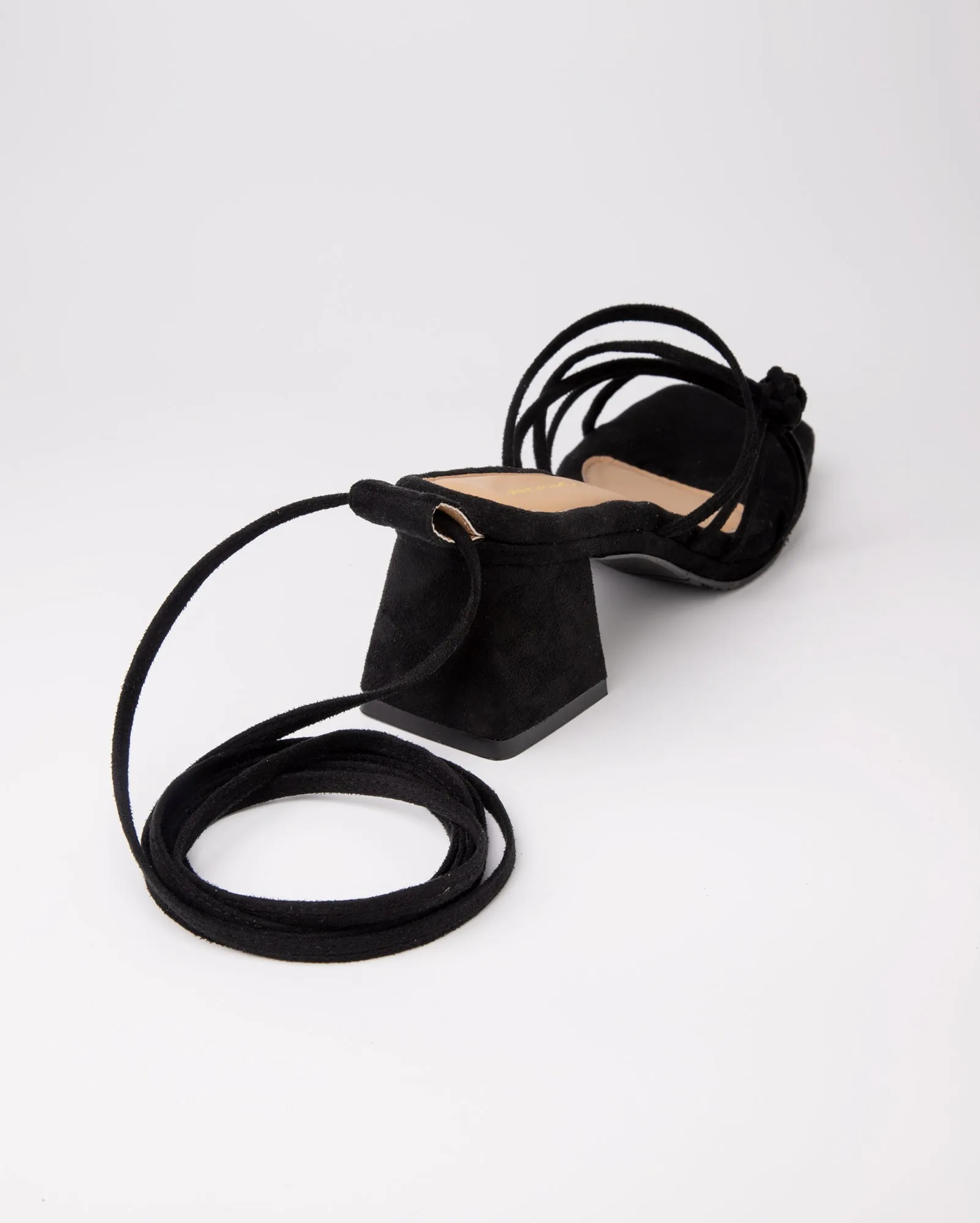 Double Chinese Knot Heels (Black Suede)