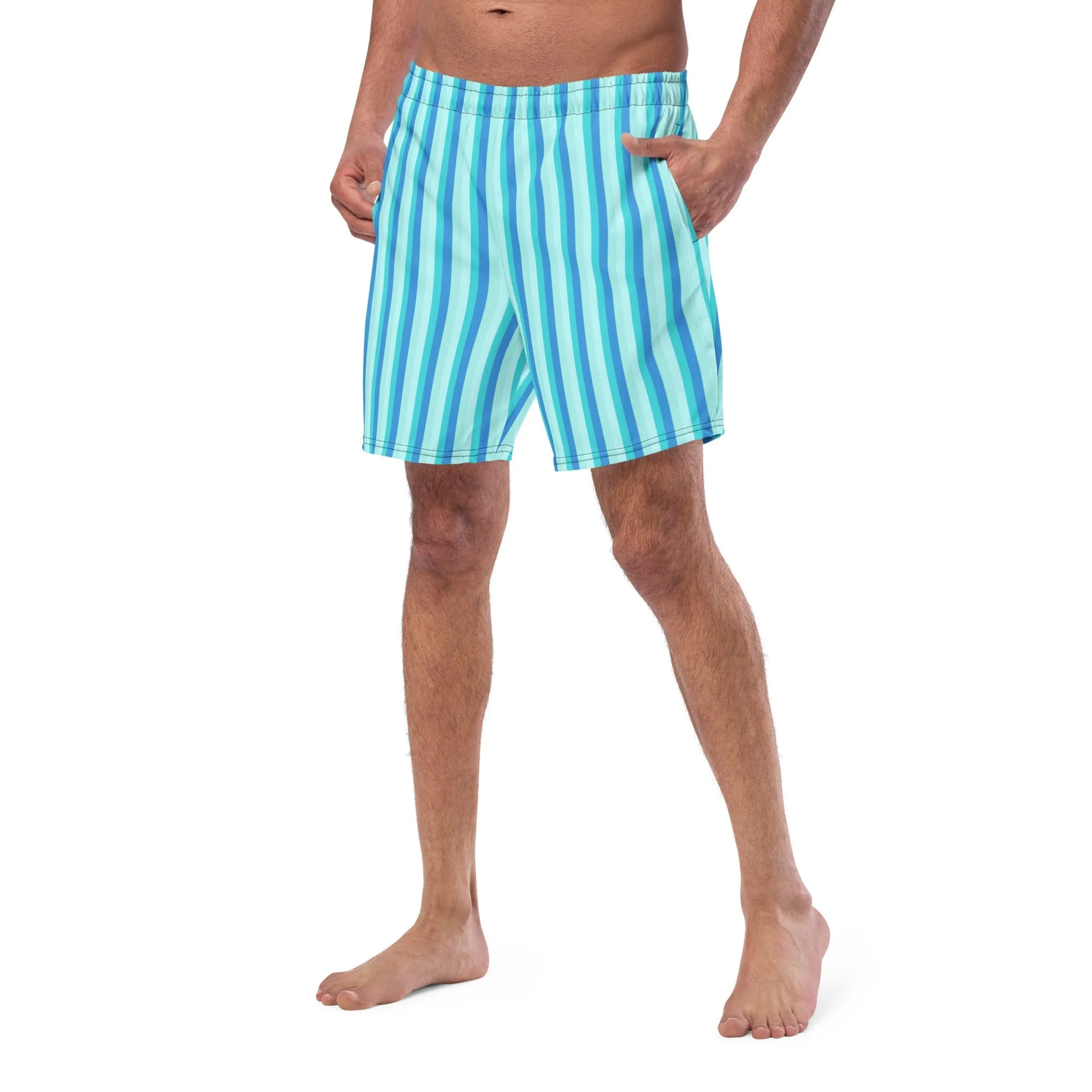 ECO MEN'S SWIM SHORTS - BLUE STRIPES