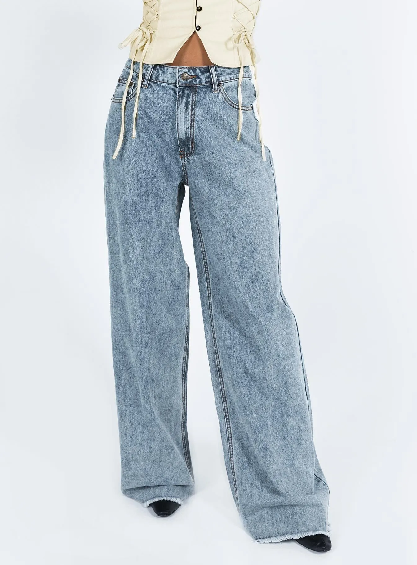 Eivissa Baggy Jeans Faded Denim