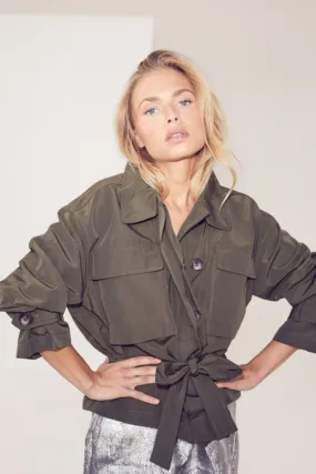 Elba Crop Jacket | Army | Jakke fra Co'couture