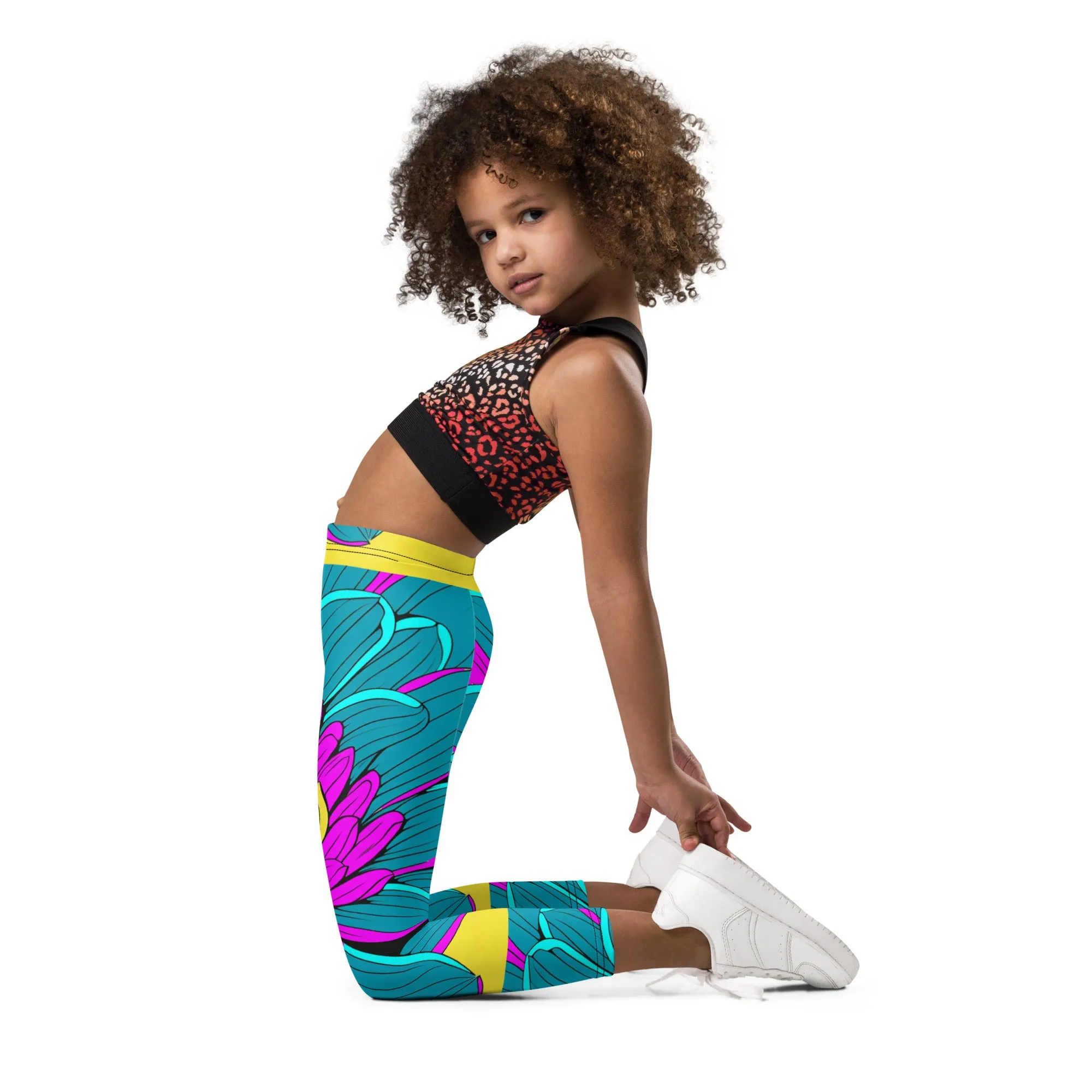 Elevate Your Girl's Active Style with Pop Art Inspired Yoga Pants 001