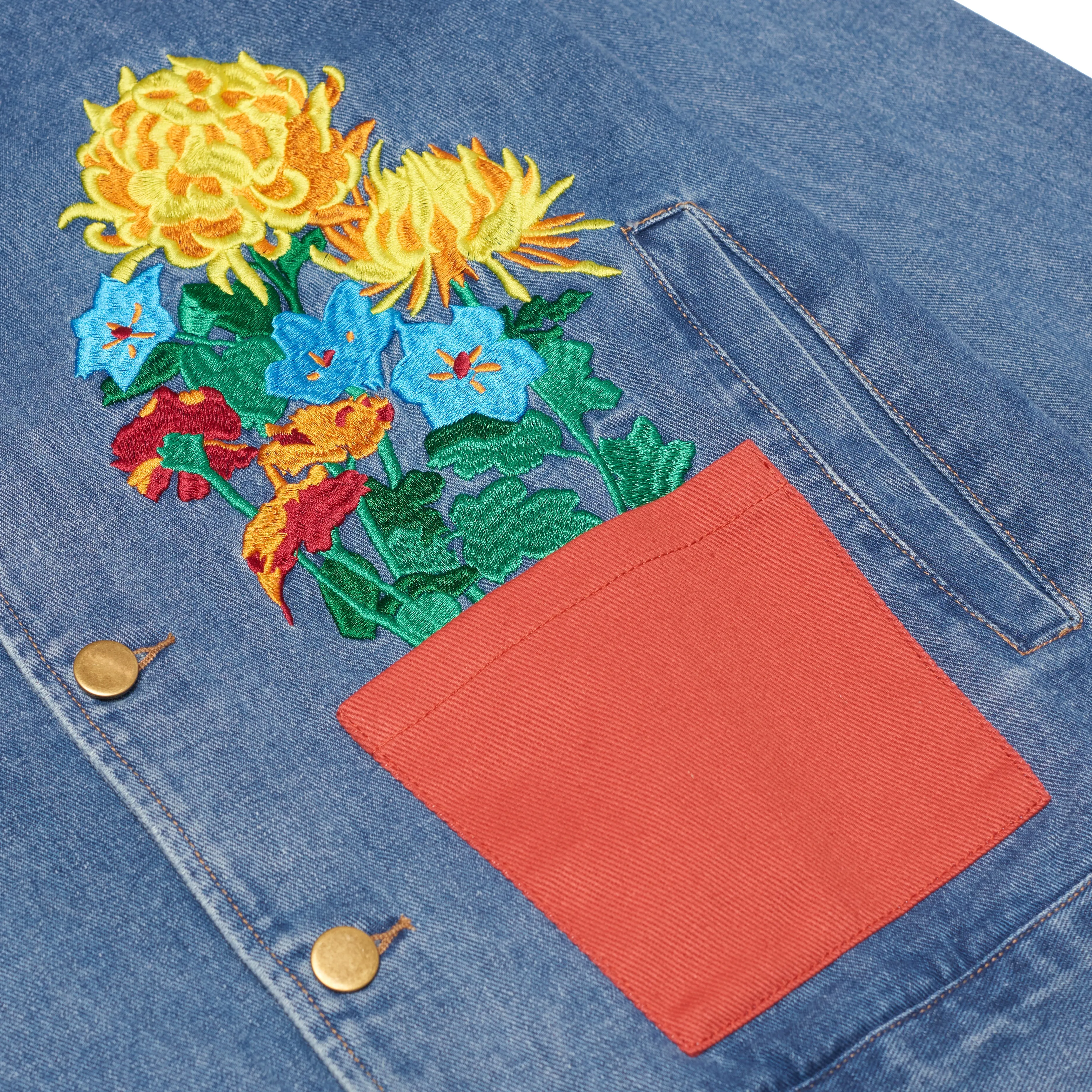 Flower Pots Denim Jacket [Blue]