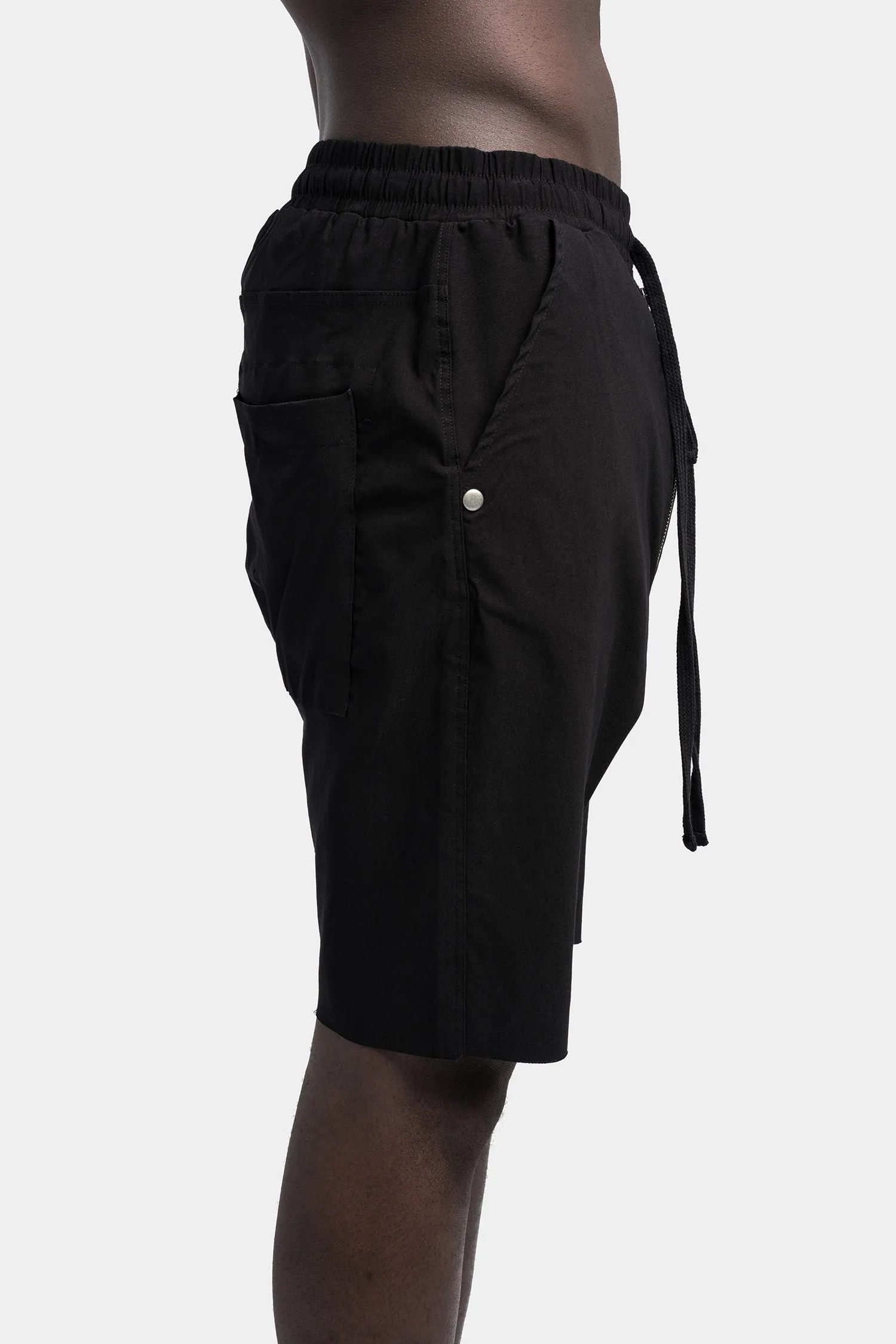 Front zip shorts, Black