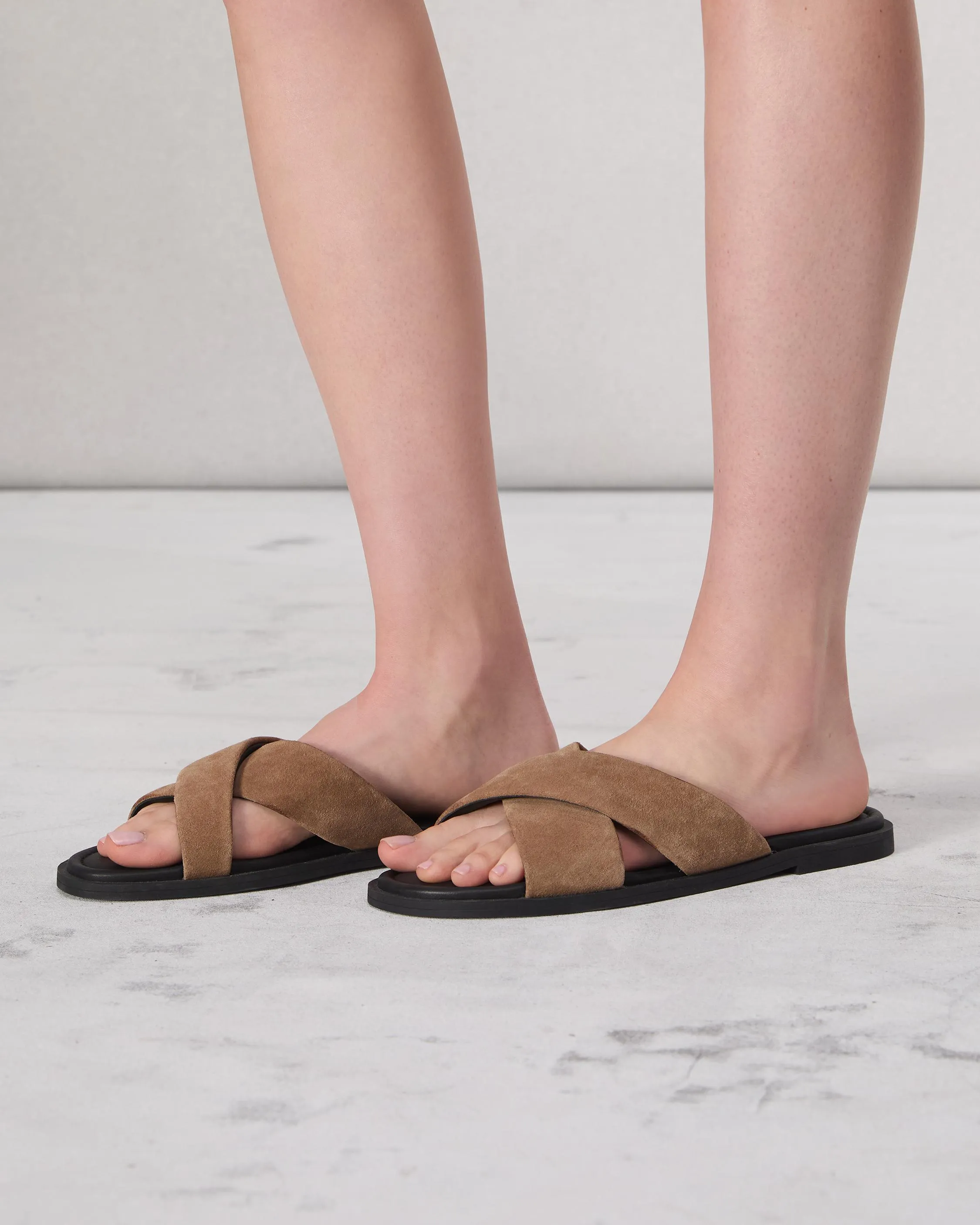 Geo Suede Strap Sandal