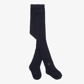 Girls Navy Blue Cotton Tights