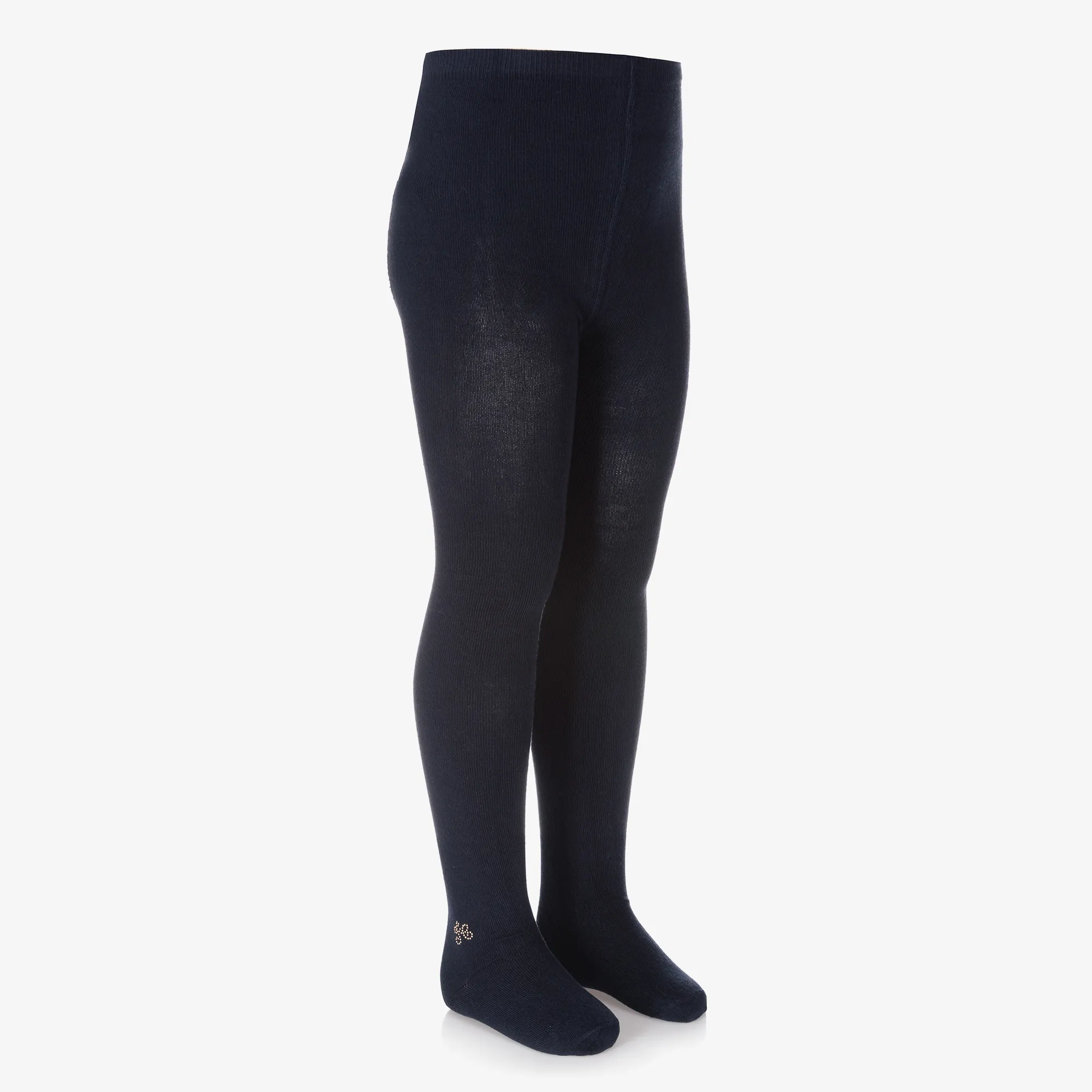 Girls Navy Blue Cotton Tights