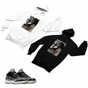 Jordan 11 Black Cement Matching Custom Designed HoodiesJD 11-5-8-4