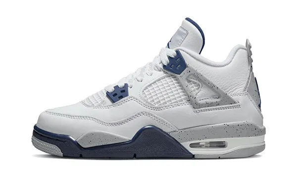 Jordan 4 Retro White 'Midnight Navy' GS