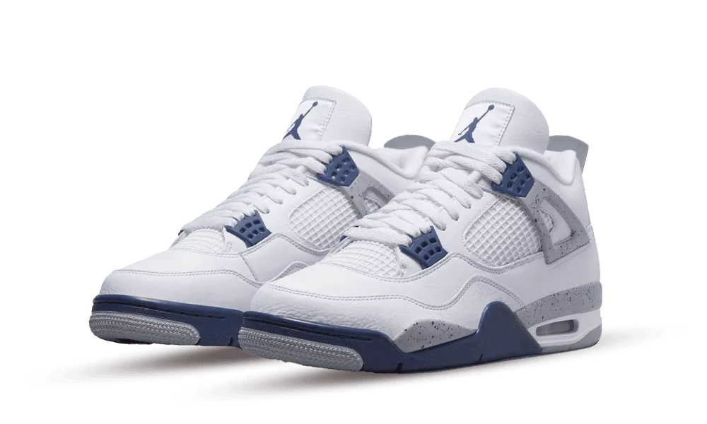 Jordan 4 Retro White 'Midnight Navy' GS