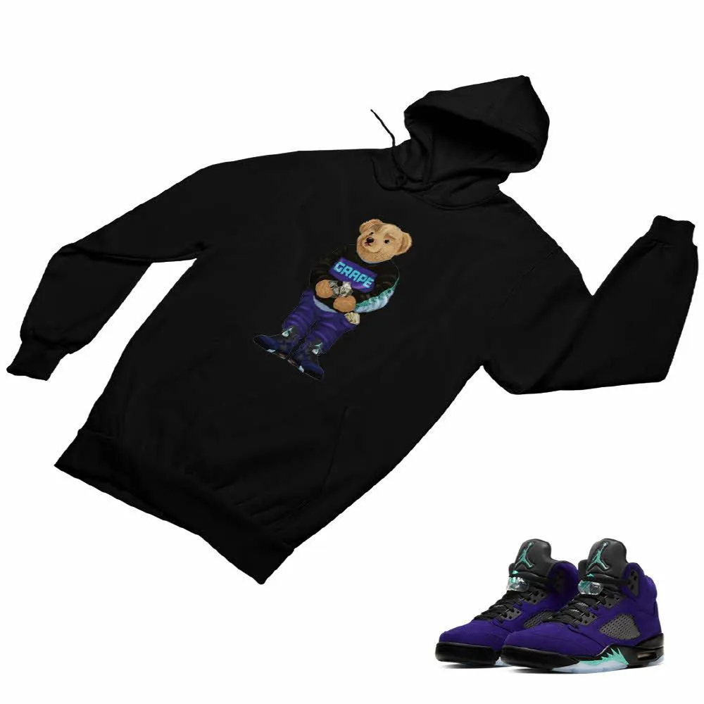 Jordan 5 Alternate Grape Matching Custom Designed Hoodies JD 5-2-8-15