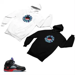 Jordan 5 Top 3 Black Matching Custom Designed Hoodies JD 5-2-7-1