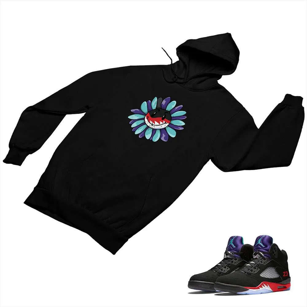 Jordan 5 Top 3 Black Matching Custom Designed Hoodies JD 5-2-7-1