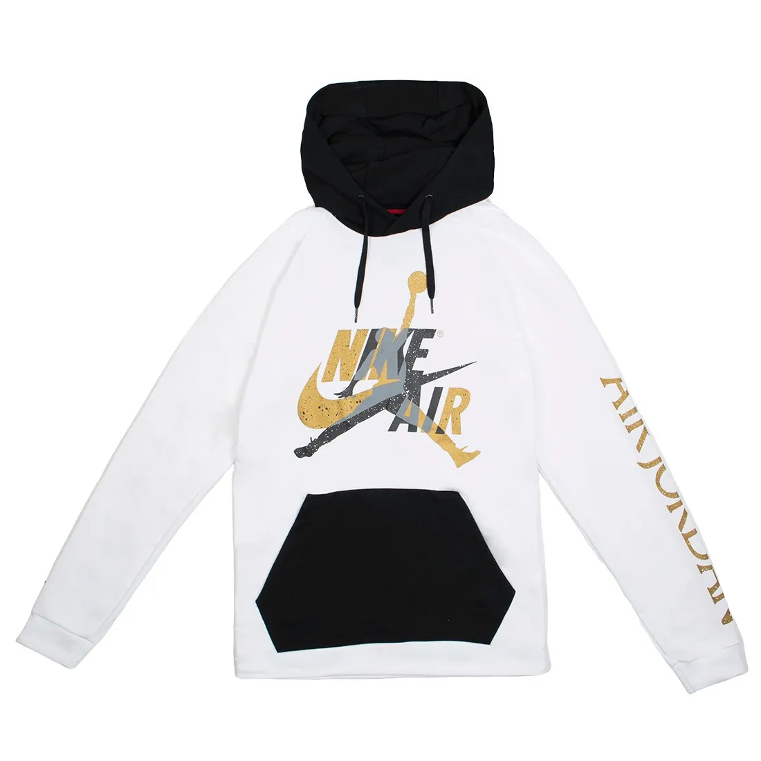 Jordan Men Jumpman Classics Pull Over Hoody (white / black / metallic gold)