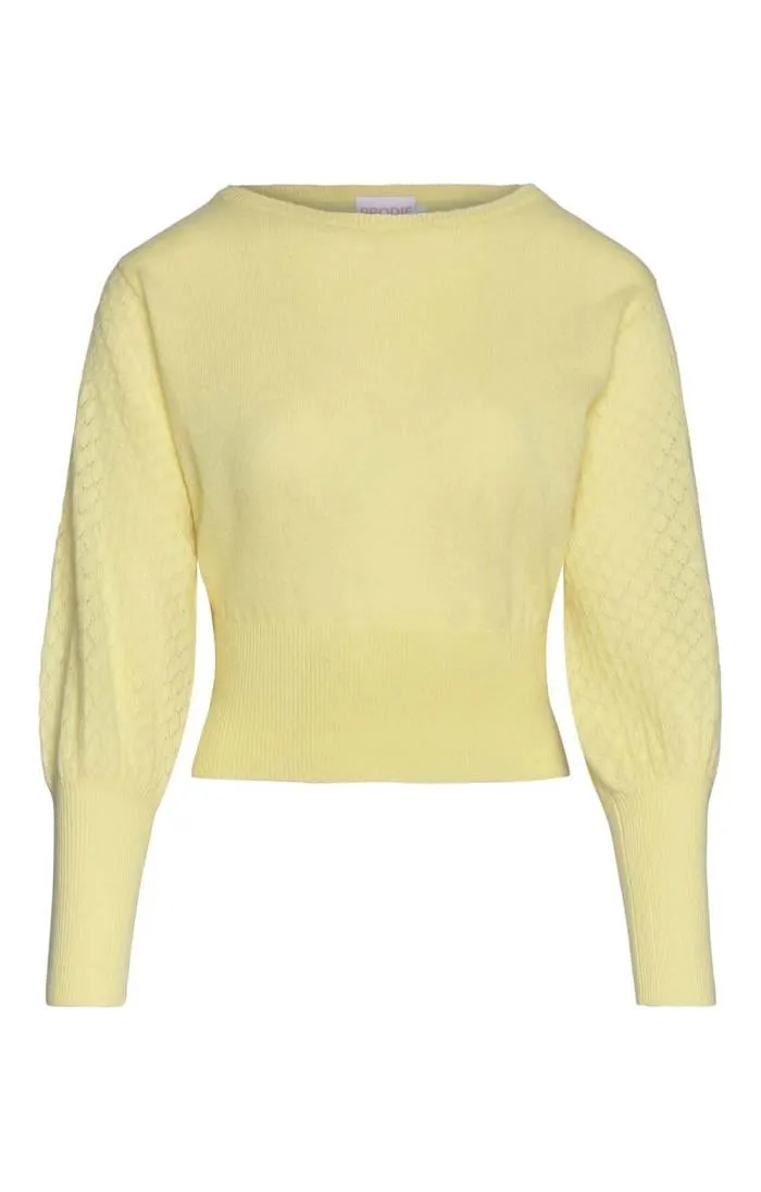 Ladies Cashmere Pointelle Sleeved Sweater