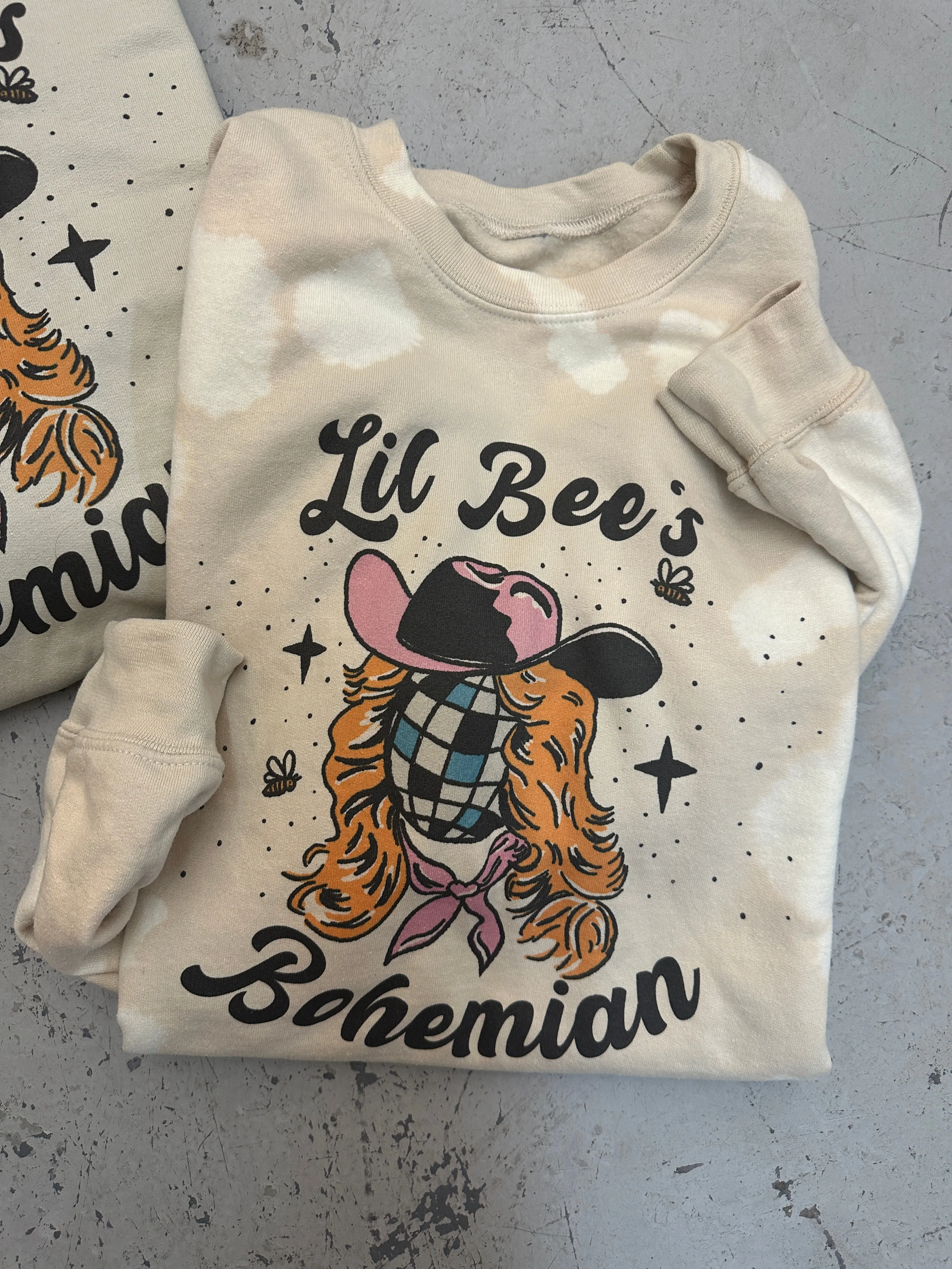 Lil Bee's Bohemian Disco Cowgirl Logo Graphic Sweatshirt (made 2 order) LC