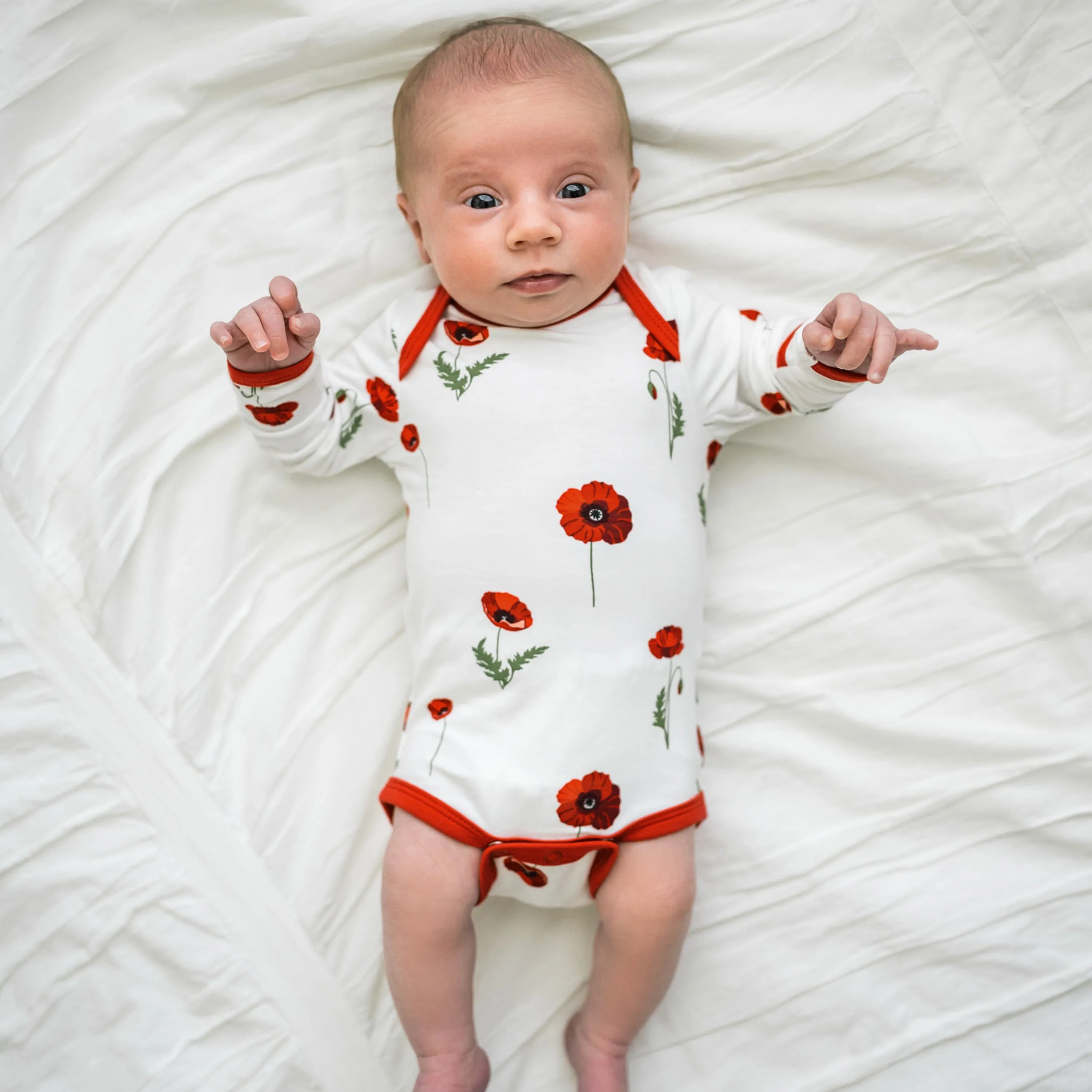 Long Sleeve Bodysuit in Cloud Poppies