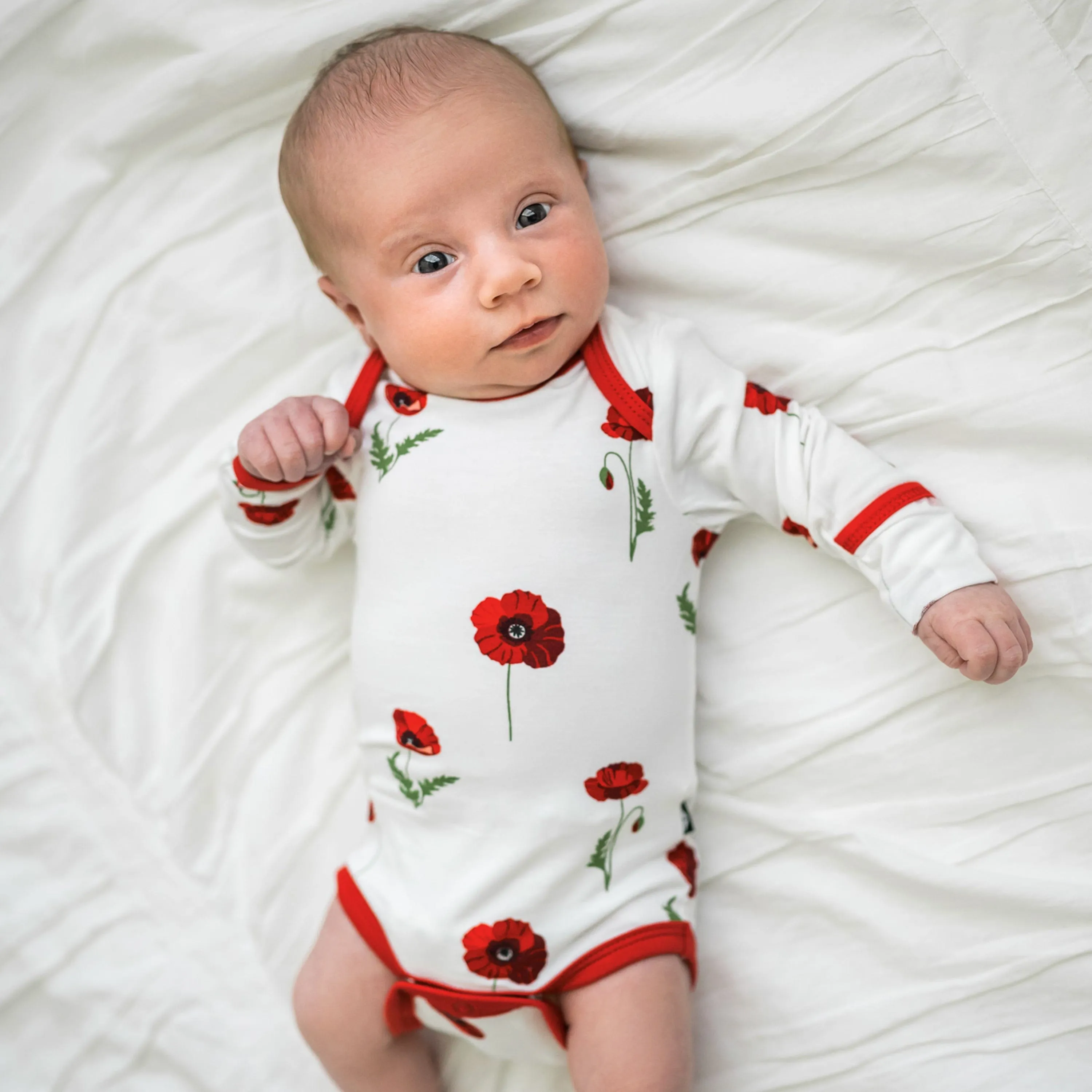 Long Sleeve Bodysuit in Cloud Poppies