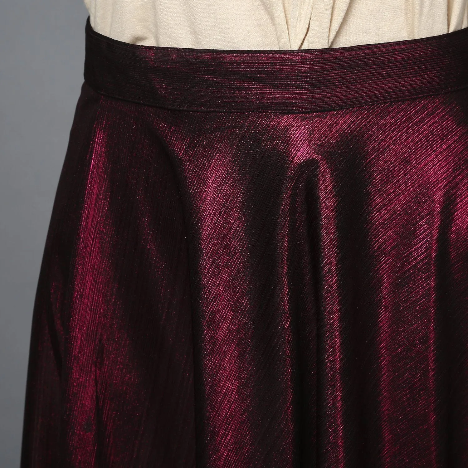 Magenta Metallic Skater Skirt