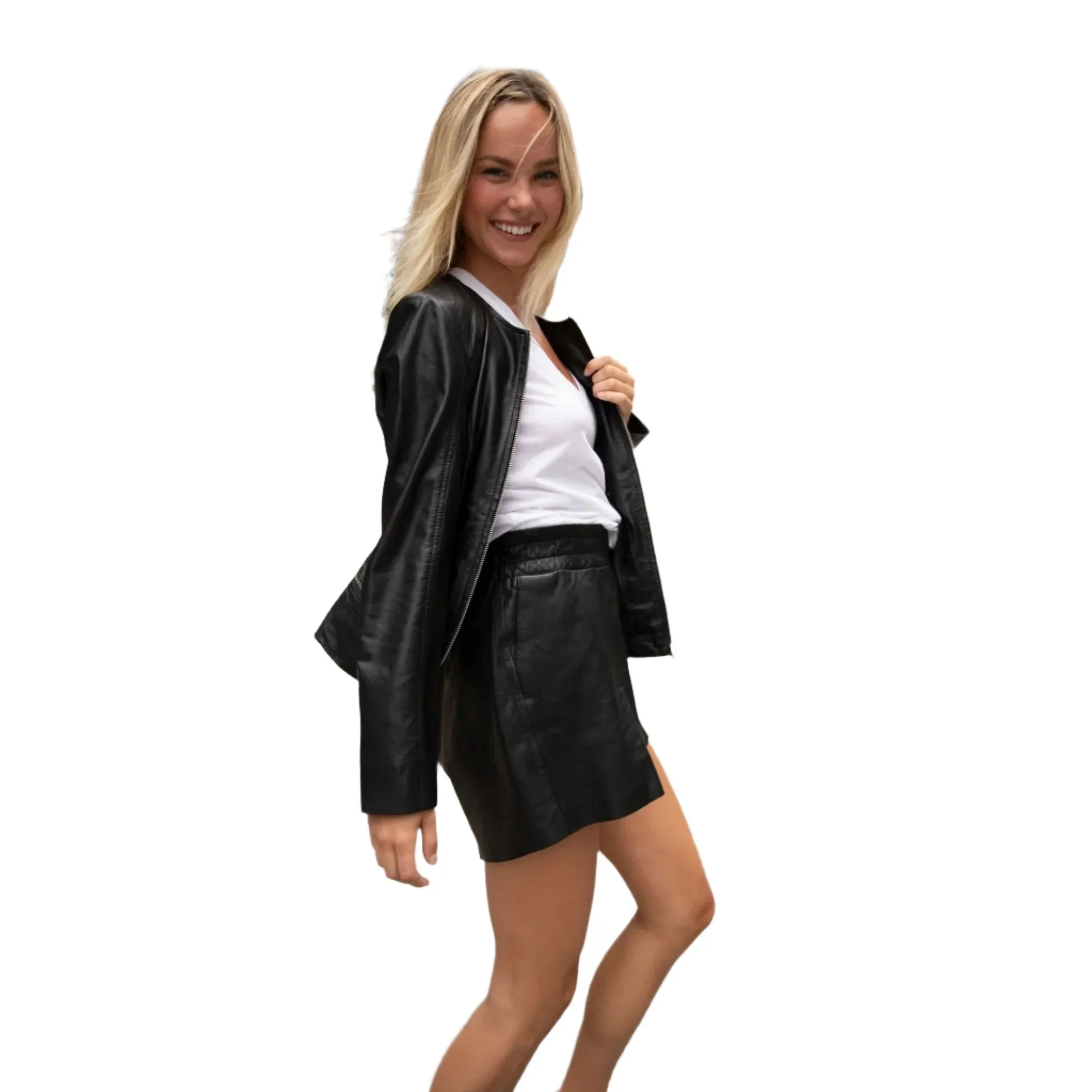 Mauritius Dija Leather Shorts in Black