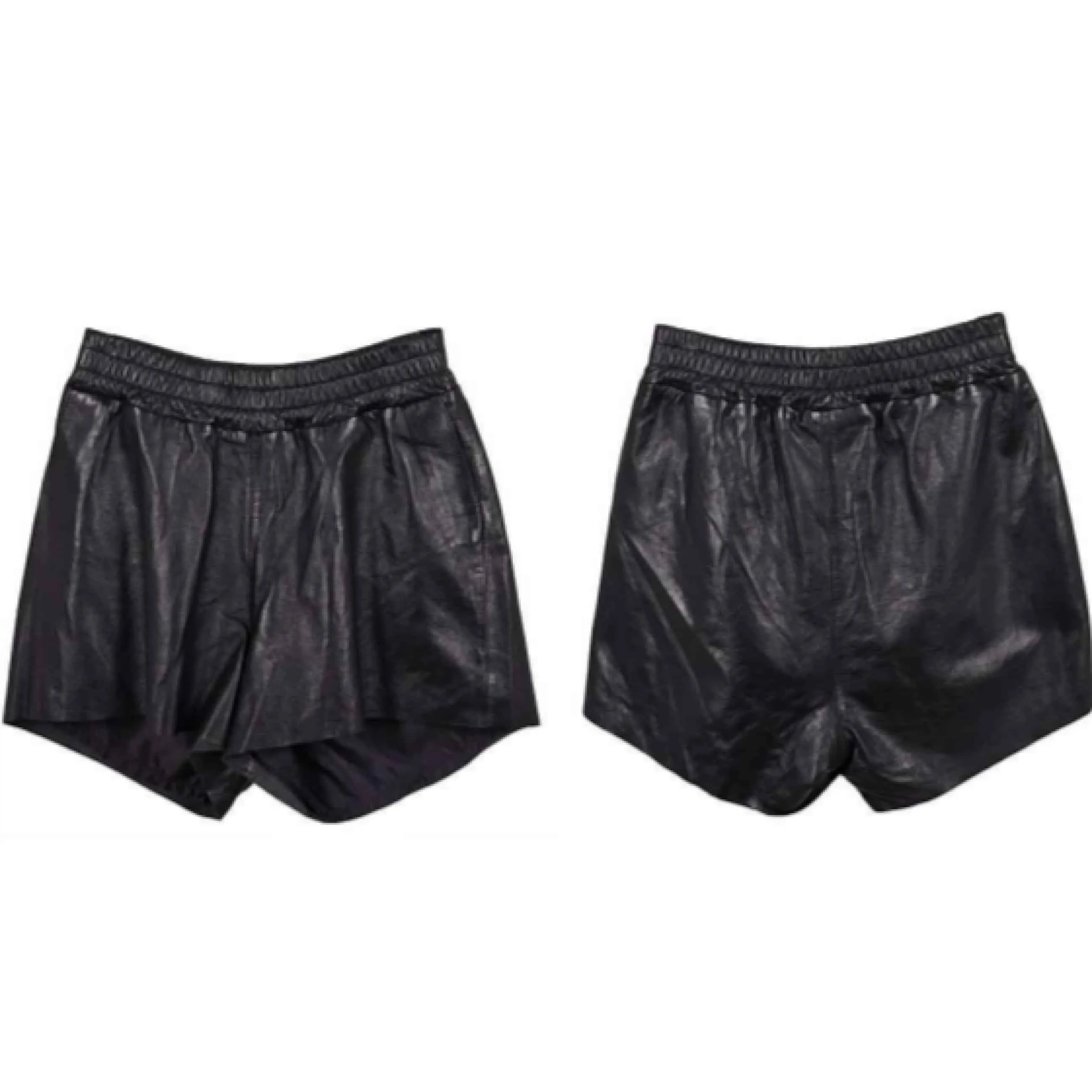 Mauritius Dija Leather Shorts in Black