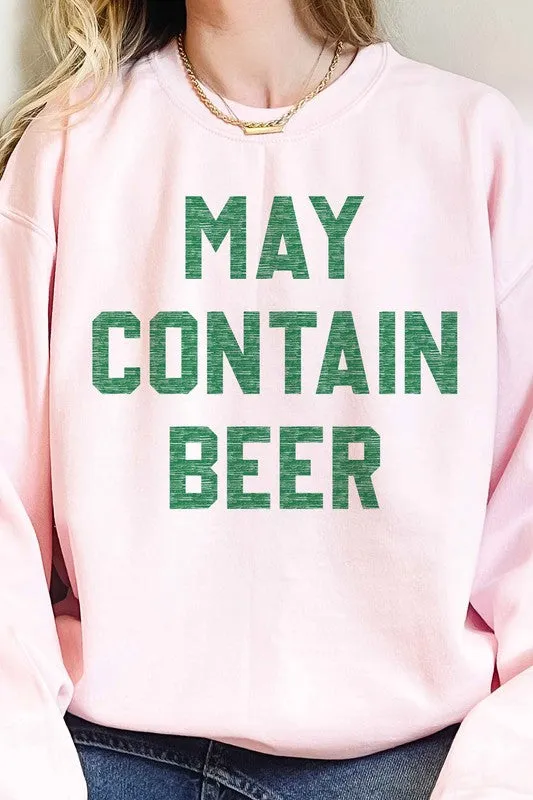 MAY CONTAIN BEER ST PATRICKS OVERSIZED SWEATSHIRT