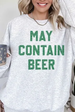 MAY CONTAIN BEER ST PATRICKS OVERSIZED SWEATSHIRT